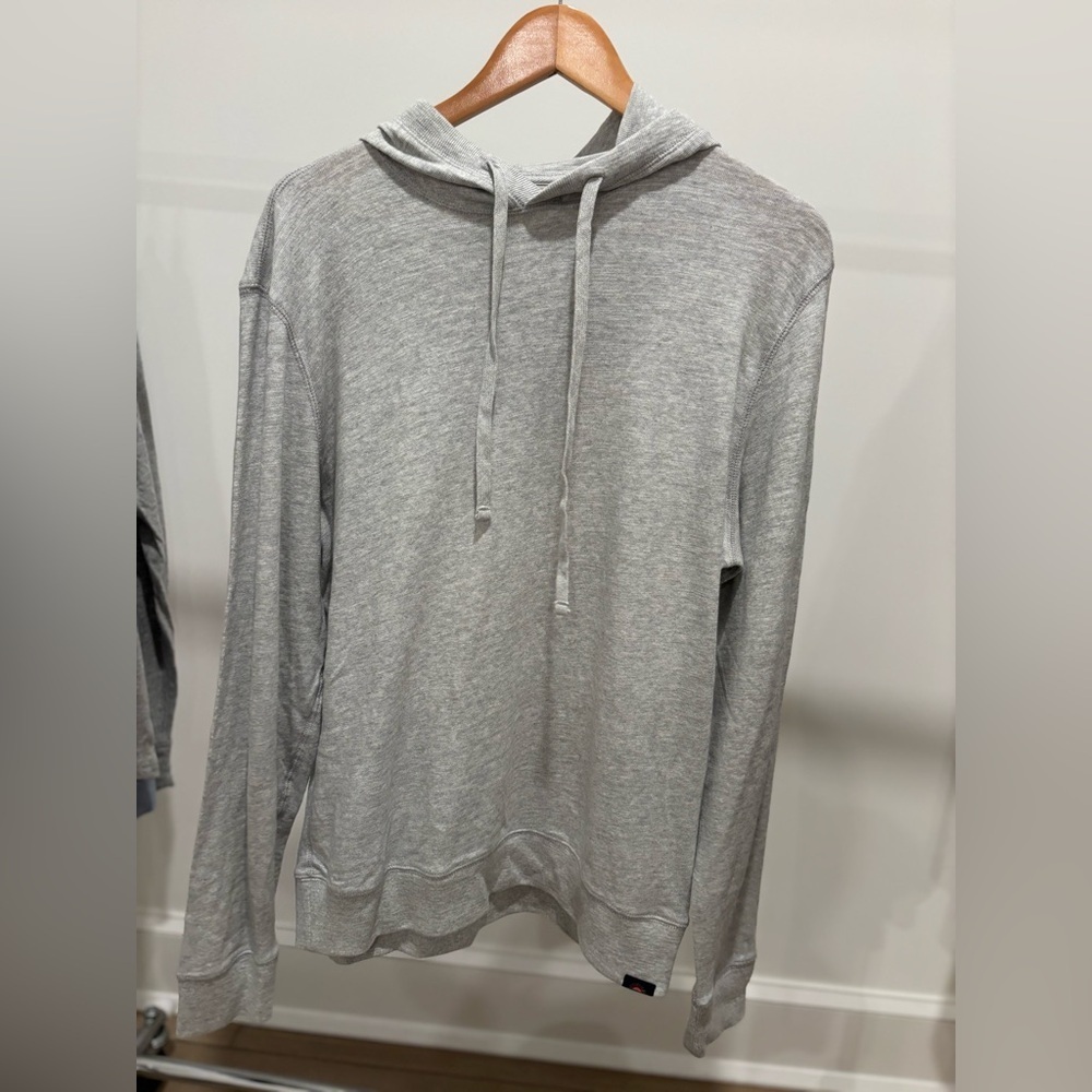 Faherty Light Gray Men's Sunwashed Slub Cotton Hoodie